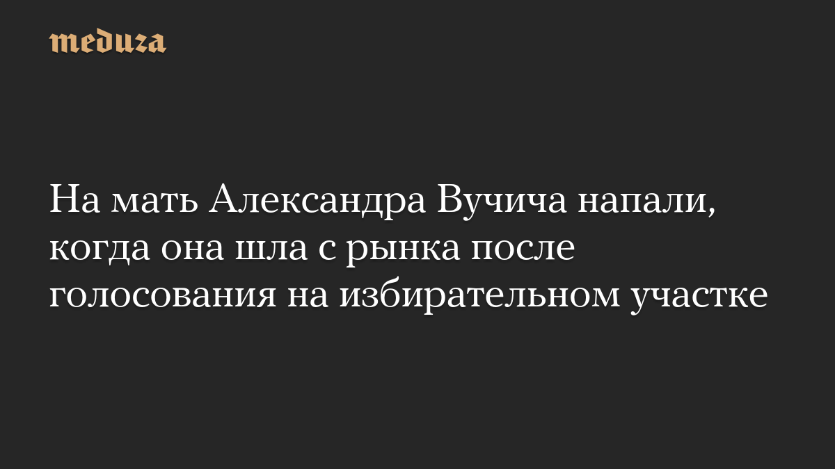 На мать Александра Вучича напали, когда она шла с рынка после голосования на избирательном участке