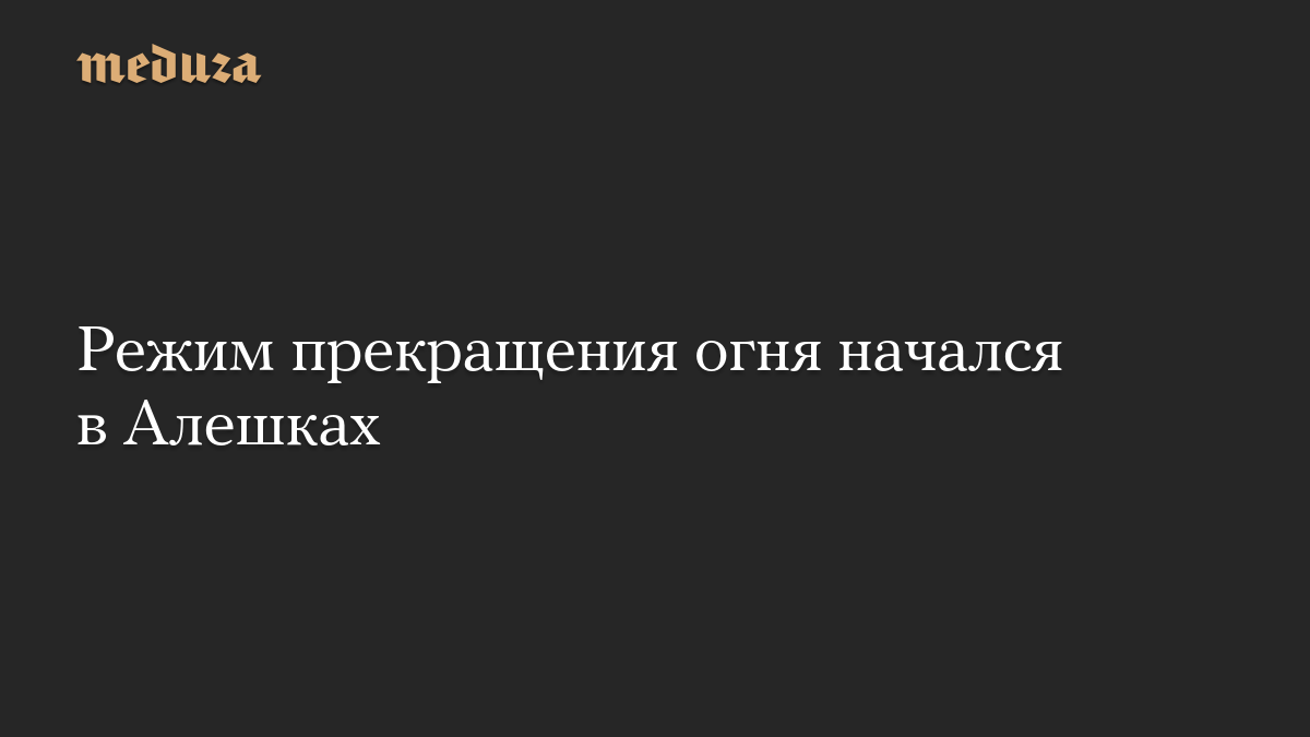 Режим прекращения огня начался в Алешках